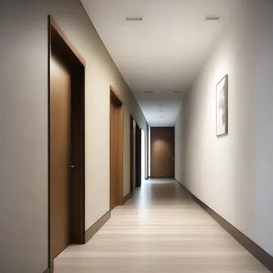 The architect decided to use slimness in the design of the hallway to create a sense of elegance and space.