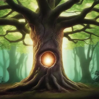 In the fantasy novel, the protagonist discovered a magical portal hidden within the slimness of a tree trunk.