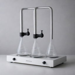 A sophisticated system designed to produce CO2, featuring an opaque outer case masking the two internal beakers. The design is sleek and modern, with indicators and control dials visible on the exterior.