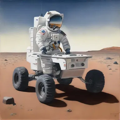 The artist painted a portrait of a young rover, capturing the spirit of adventure and curiosity.