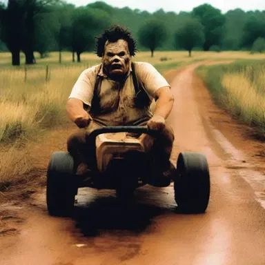 In the horror movie 'The Texas Chain Saw Massacre', Leatherface is portrayed as a terrifying rover who wanders around with his chainsaw, seeking victims to brutally murder.
