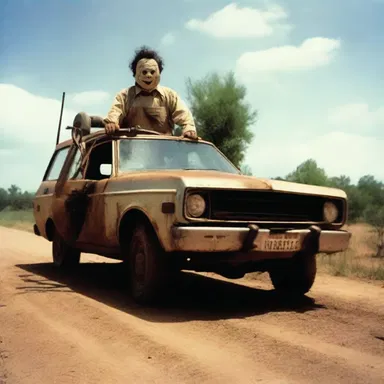 In the horror movie 'The Texas Chain Saw Massacre', Leatherface is portrayed as a terrifying rover who wanders around with his chainsaw, seeking victims to brutally murder.