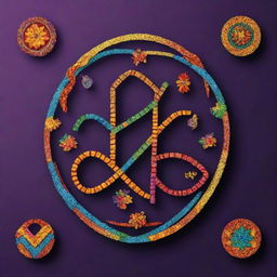 A DNA strand beautifully intertwined with various symbols from distinct Indian cultures celebrating Makar Sankranti - kites, bonfires, sweets, and festive decorations.