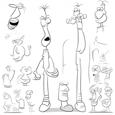 In cartoons, characters are often depicted with exaggerated features, including rudimentary limbs or body structures, which add a whimsical and playful element to the animation.