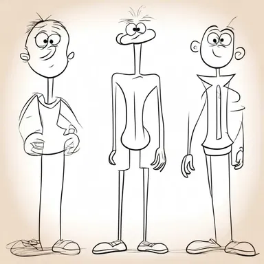 In cartoons, characters are often depicted with exaggerated features, including rudimentary limbs or body structures, which add a whimsical and playful element to the animation.