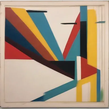 The artist's painting showcased the rudimentary use of lines and colors.