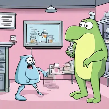 In the cartoon episode, the characters accidentally enter a biosafety level 3 laboratory and encounter mutated creatures that threaten their safety.