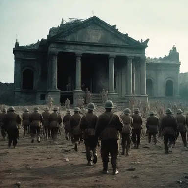 The horror movie portrayed a haunted theater of war where soldiers were tormented by the restless spirits of fallen enemies.