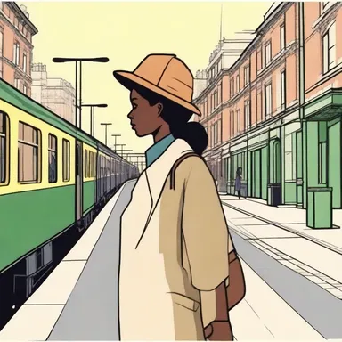 In the novel, the protagonist hailed a hackney to take her to the train station.