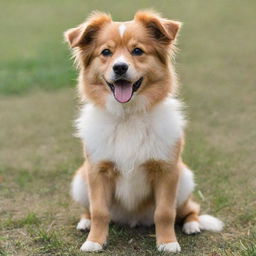 An adorable dog with soft fur, sparkling eyes, and playfully wagging tail