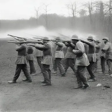 During the Civil War, the Confederate soldiers fought valiantly in serried lines against the Union troops.