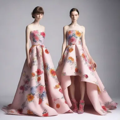 The fashion designer incorporated ray flowers into her latest collection, creating stunning floral patterns on the dresses.