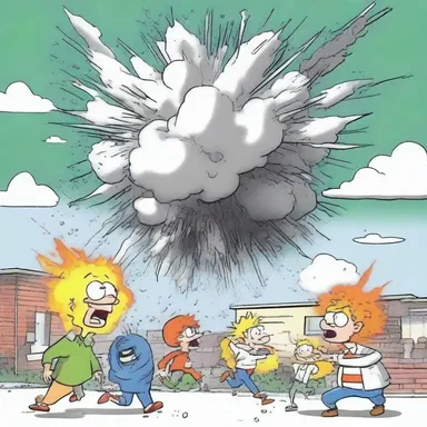 In the cartoon, the characters accidentally mixed a chlorate with another substance resulting in a massive explosion.