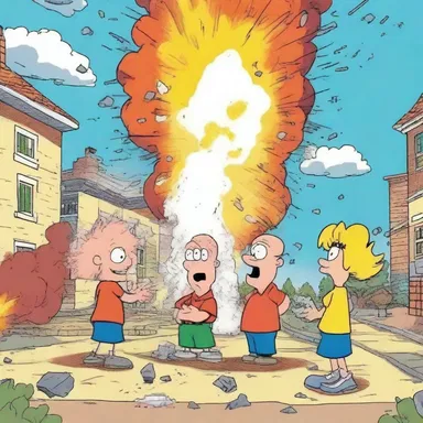 In the cartoon, the characters accidentally mixed a chlorate with another substance resulting in a massive explosion.