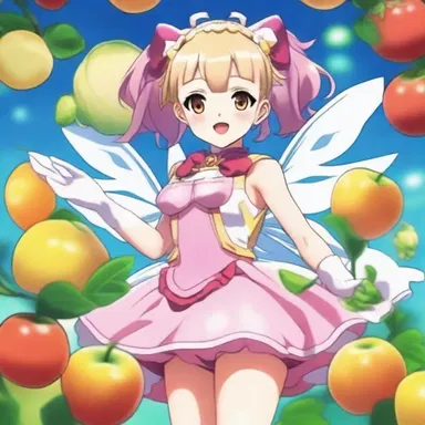 In the anime series, the magical girl character possesses the power of parthenocarpy, allowing her to grow and control fruits without any pollination.