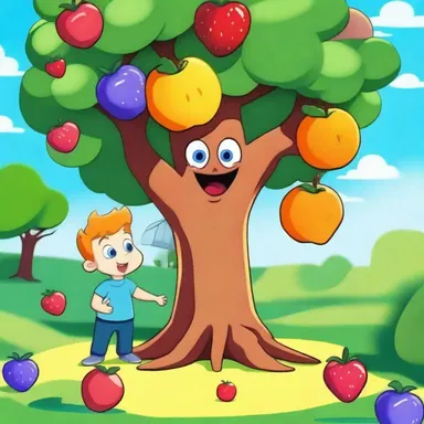 In the cartoon episode, the protagonist discovers a magical tree that exhibits parthenocarpy, producing an abundance of delicious fruits without any reproductive process.