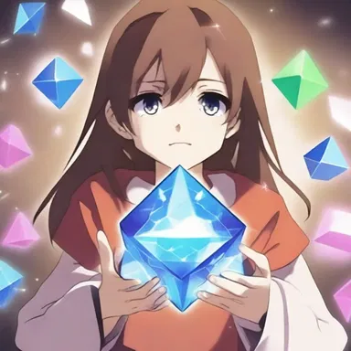 In the anime series, the protagonist discovers a magical regular octahedron that grants special powers to its owner.