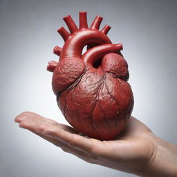 A human heart being gently touched by a corium substance, symbolizing a scientific, yet emotional scene.