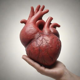 A human heart being gently touched by a corium substance, symbolizing a scientific, yet emotional scene.