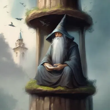 The navel-gazing wizard spent hours meditating in his tower, oblivious to the troubles plaguing the kingdom around him.