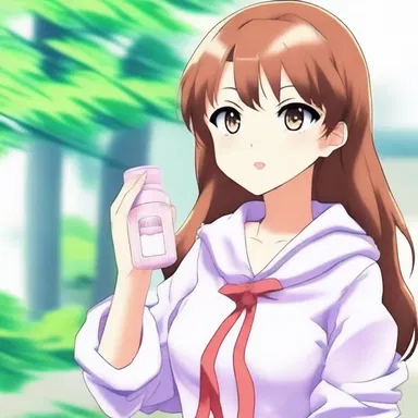 The anime character always carries a small bottle of lotion in her bag to keep her skin moisturized.