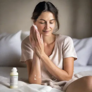 In the novel, the protagonist finds comfort in applying a scented lotion on her hands during times of stress.