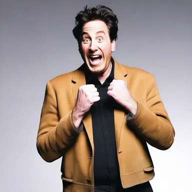 The comedian delivered his punchline, and the audience erupted mirthfully into laughter, thoroughly entertained.