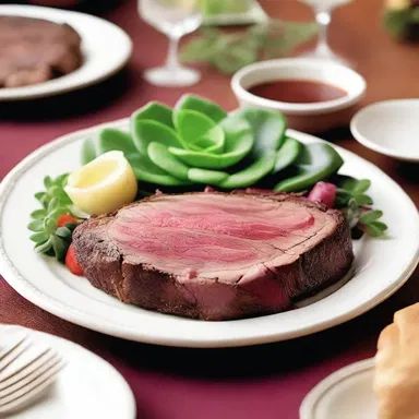 During the special festive meal, the family prepared a succulent rump roast as a centerpiece for their celebration.