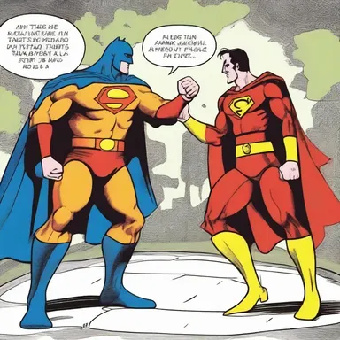 As the superhero battled the villain, he jokingly asked if he should fetch a rump roast for their battle's end feast.