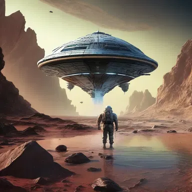 In the science fiction novel, the spaceship crash-landed on an alien planet covered in murky lakes, making it challenging for the crew to find drinkable water.