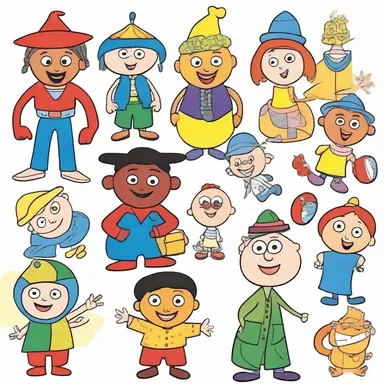 The children's show used bright and bold colouring materials to bring the animated characters to life.