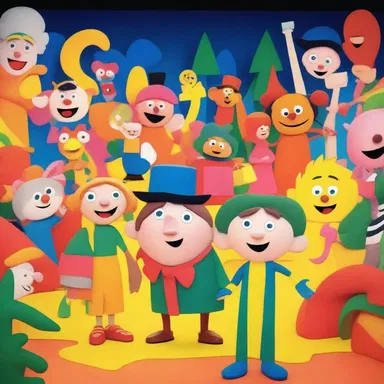 The children's show used bright and bold colouring materials to bring the animated characters to life.