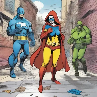 The comic book artist used a combination of different colouring materials to add depth and dimension to the illustrations.