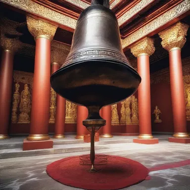 During the religious ceremony, the temple bell emitted a squealing sound that seemed to transport the worshippers to a higher realm of spirituality.