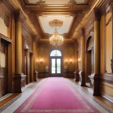 The grandeur of the mansion's entrance hall was overwhelmingly beautiful.