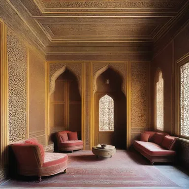 The seraglio of the palace featured intricate Arabic patterns and luxurious furnishings, showcasing the exquisite architecture and interior design of the Muslim household.