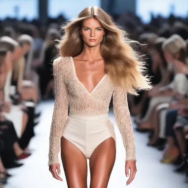 The supermodel strutted down the runway, huffily tossing her hair as if she owned the world.