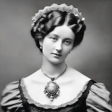 During the Victorian era, women often wore trinkets such as brooches and lockets as fashionable accessories.