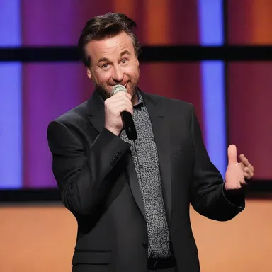 The comedian clamped a funny punchline at the end of his joke, leaving the audience in stitches.