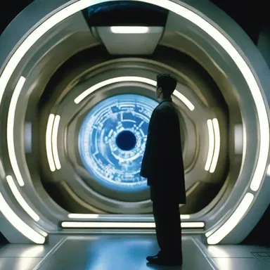 In the science fiction film, the sought technology allows humans to teleport instantly.