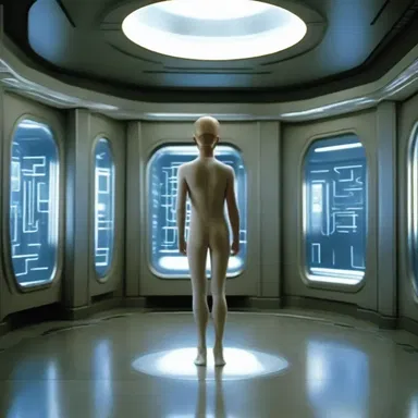 In the science fiction film, the sought technology allows humans to teleport instantly.