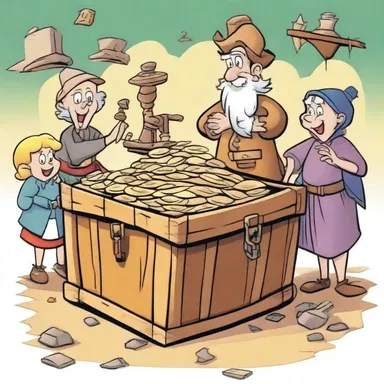 The sought treasure is the central theme in this adventure cartoon series.