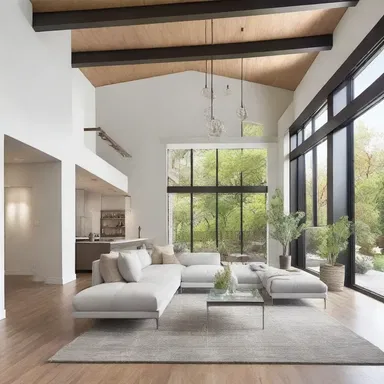 The sought feature in modern architecture is open floor plans that create a sense of spaciousness.