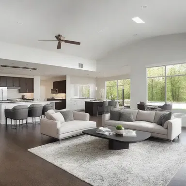 The sought feature in modern architecture is open floor plans that create a sense of spaciousness.