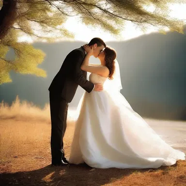 Their first kiss was interrupted by the soft, bilabial sound of a gentle breeze.