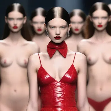 The runway model's striking red lipstick accentuated her perfectly enunciated bilabial consonants as she confidently strutted down the catwalk.