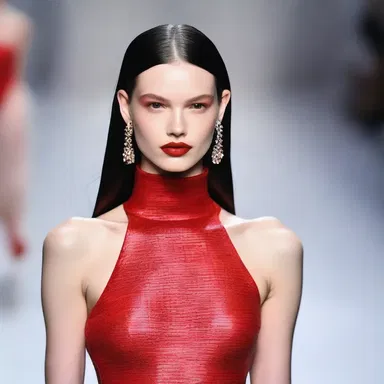 The runway model's striking red lipstick accentuated her perfectly enunciated bilabial consonants as she confidently strutted down the catwalk.