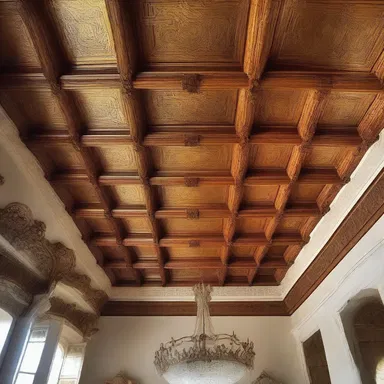 The luxurious mansion featured intricate CLXV patterns on its ceiling.