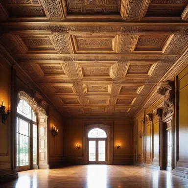 The luxurious mansion featured intricate CLXV patterns on its ceiling.