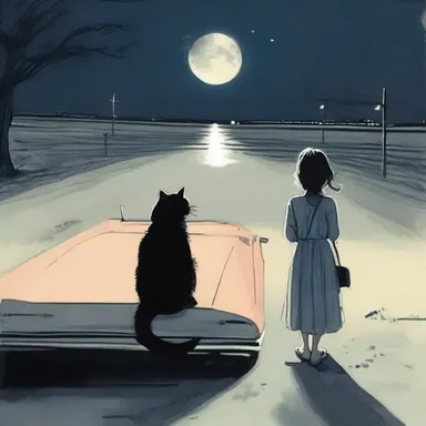 In the moonlight, he leaned against the car, gazing into her eyes reflected in the soft glow of the tail lamp.
